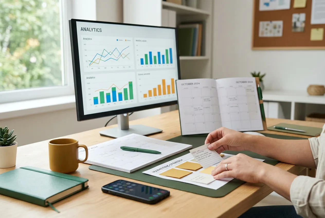 Planning online marketing with analytics and a content calendar